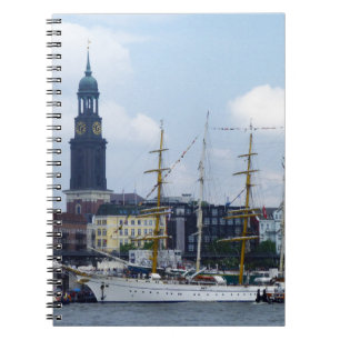 Hamburg Harbour Hafen Michel Deutschland Schiffe Notebook