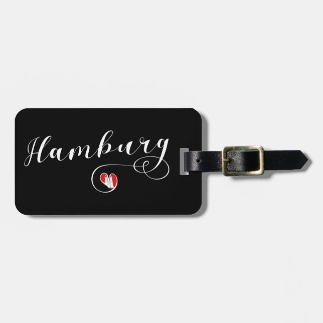 Hamburg Heart Luggage Tag Template (Front Horizontal)
