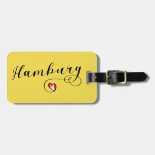 Hamburg Heart Luggage Tag Template