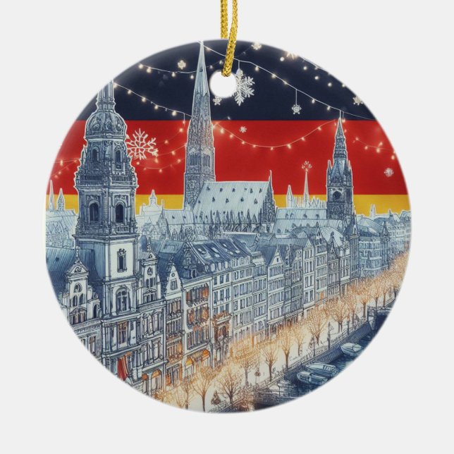 HAMBURG INSPIRED  CERAMIC ORNAMENT (Front)