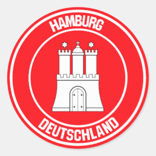 Hamburg Round Emblem Classic Round Sticker