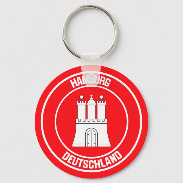 Hamburg Round Emblem Keychain (Front)