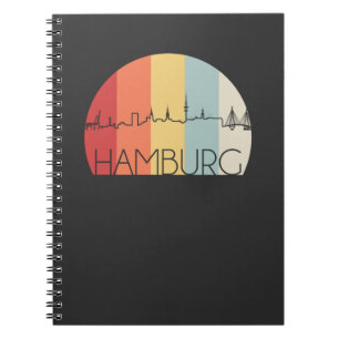 Hamburg Skyline Retro Notebook