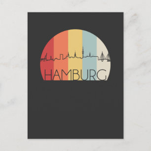 Hamburg Skyline Retro Postcard
