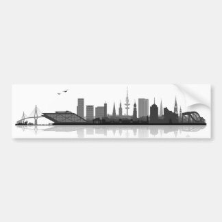 Hamburg Skyline Stikleber Bumper Sticker
