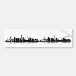 Hamburg Skyline Stikleber Bumper Sticker