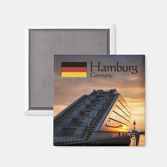 Hamburg Souvenir Magnet (Front/Back)