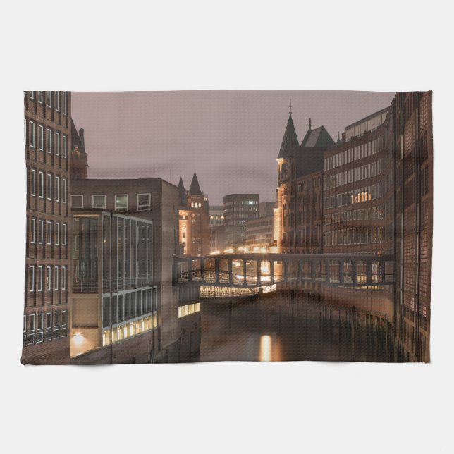 Hamburg Speicherstadt Kitchen Towel (Horizontal)