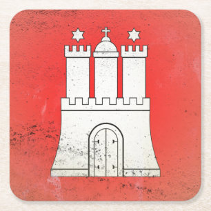 Hamburg Square Paper Coaster