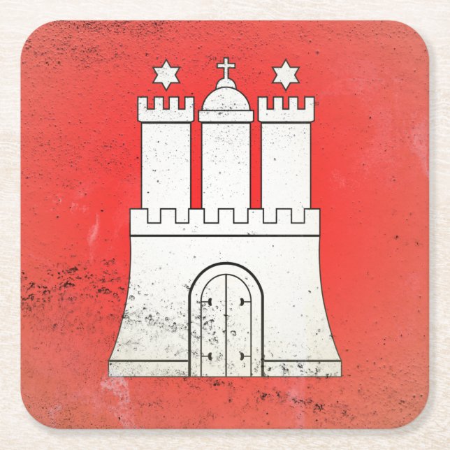 Hamburg Square Paper Coaster (Front)