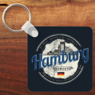 Hamburg Vintage City Germany souvenir Keychain