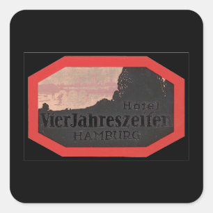 Hamburg_Vintage Travel Poster Artwork Square Sticker