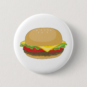 Hamburger 2 Inch Round Button