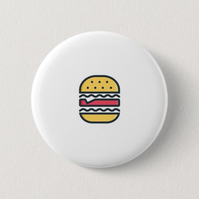 Hamburger ! 2 inch round button (Front)