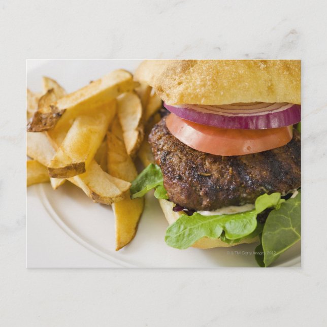 Hamburger and French Fries Postcard (Front)