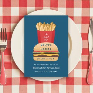 Hamburger and Fries Perfect Pair Couple’s Shower   Invitation