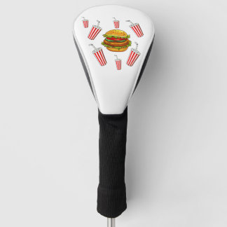 Hamburger and soda golf head cover