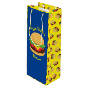 Hamburger Birthday Party Burger Wine Gift Bag
