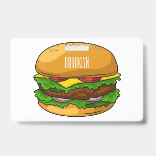 Hamburger cartoon illustration badge