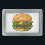 Hamburger cartoon illustration belt buckle<br><div class="desc">Hamburger cartoon illustration</div>