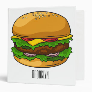 Hamburger cartoon illustration binder