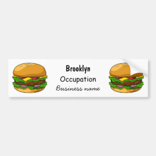 Hamburger cartoon illustration bumper sticker