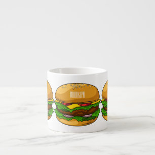Hamburger cartoon illustration espresso cup