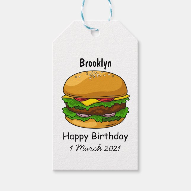 Hamburger cartoon illustration  gift tags (Front)