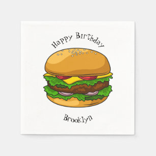 Hamburger cartoon illustration napkin