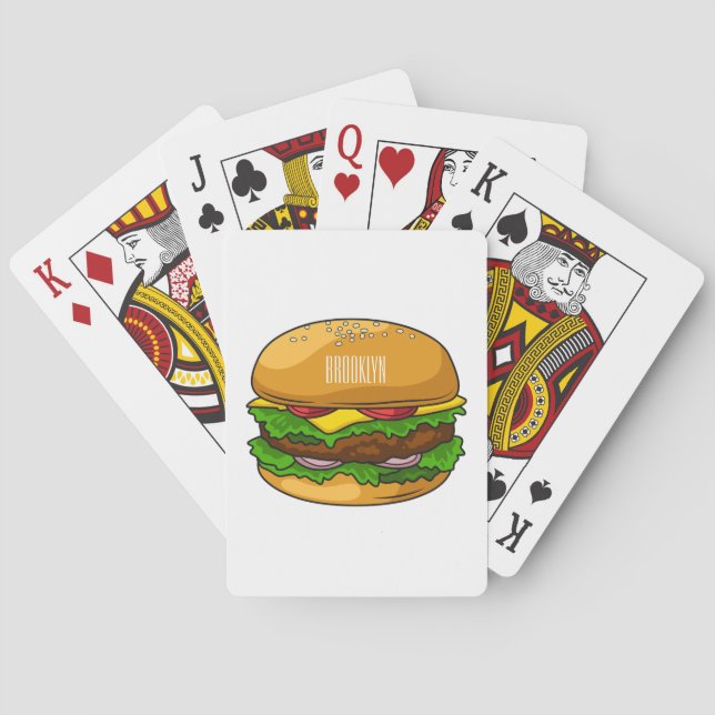Hamburger cartoon illustration  playing cards (Back)