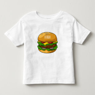 Hamburger cartoon illustration toddler t-shirt