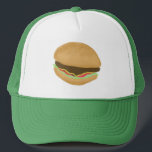 Hamburger Cheeseburger Burger Art Trucker Hat<br><div class="desc">Check out this funny hamburger hat and check my shop for more matching items like mugs,  stickers and more. 
 
 Customize this with a name or other text.</div>