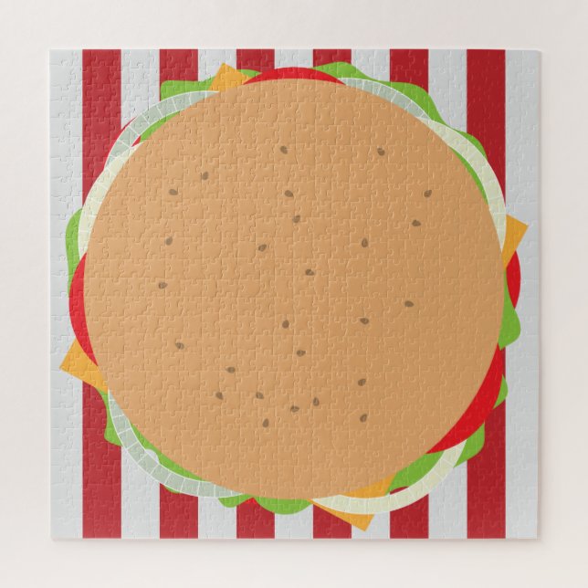 Hamburger cheeseburger cute cafe jigsaw puzzle (Vertical)