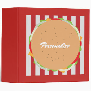 Hamburger cheeseburger cute cafe red binder