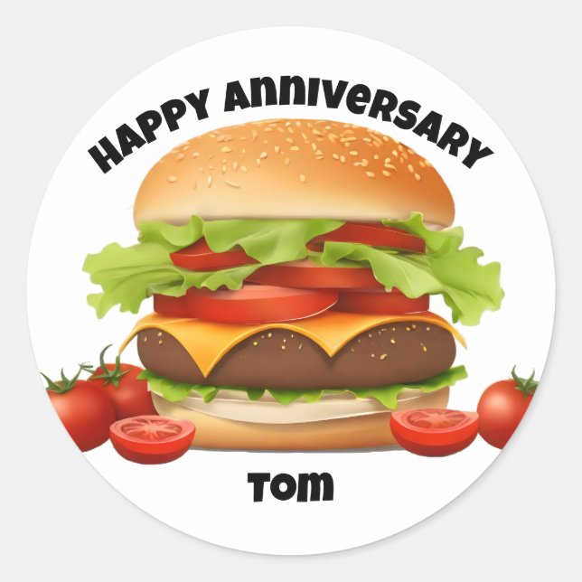 Hamburger Classic Round Sticker (Front)