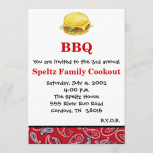 Hamburger Cookout Invitation