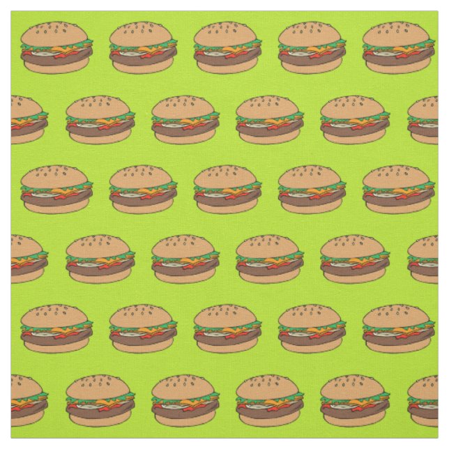hamburger design fabric (Swatch)