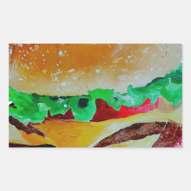 hamburger design, original painting sticker (Front)