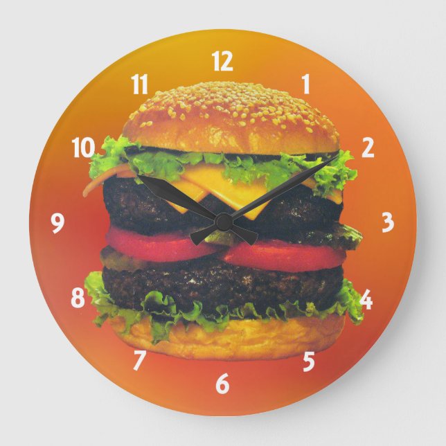 Hamburger double de luxe avec horloge au fromage (Recto)