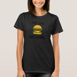 Hamburger Eating Delicious Burger Girl   T-Shirt
