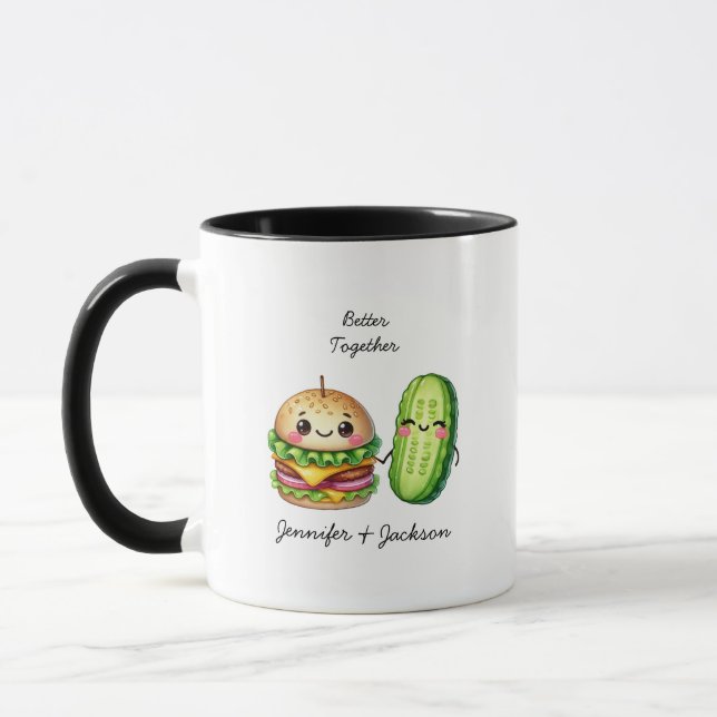 Hamburger et chiche Mugs personnalisés (Gauche)