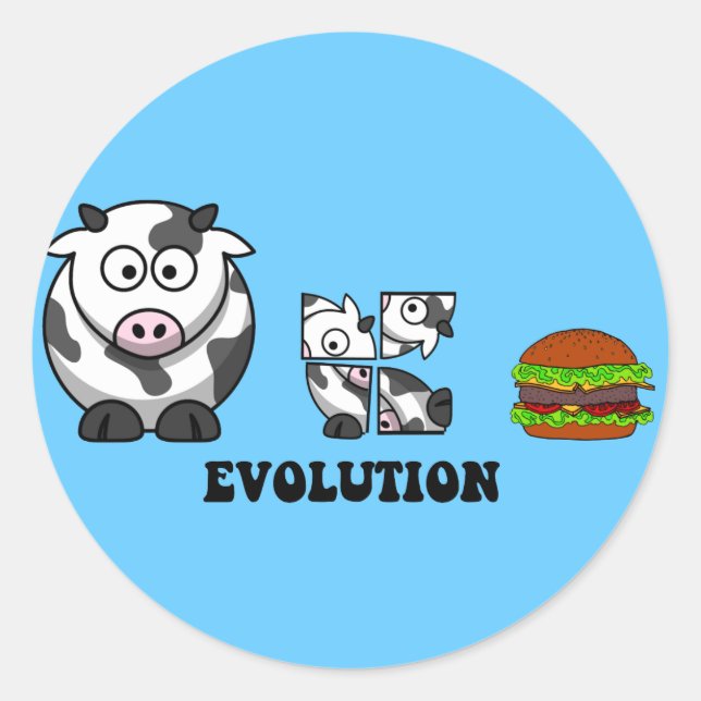 hamburger evolution classic round sticker (Front)