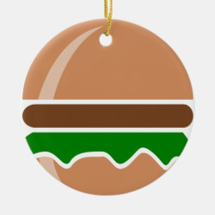 Hamburger fast food a sandwich ceramic ornament