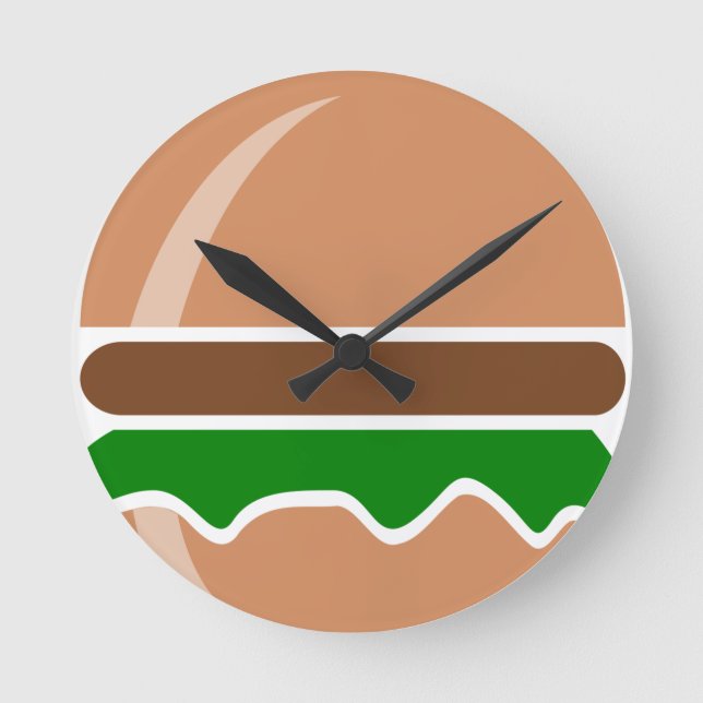 Hamburger fast food a sandwich round clock (Front)