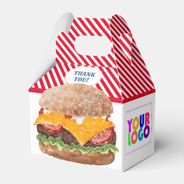 Hamburger Fast Food BBQ Diner Favor Box (Front Side)