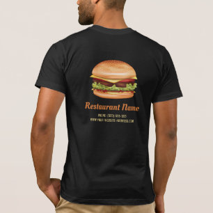 Hamburger Fast Food Custom Restaurant Info T-Shirt