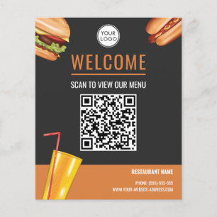 Hamburger Fast Food Restaurant Scan To View Menu