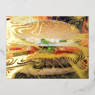 Hamburger Foil Invitation Postcard