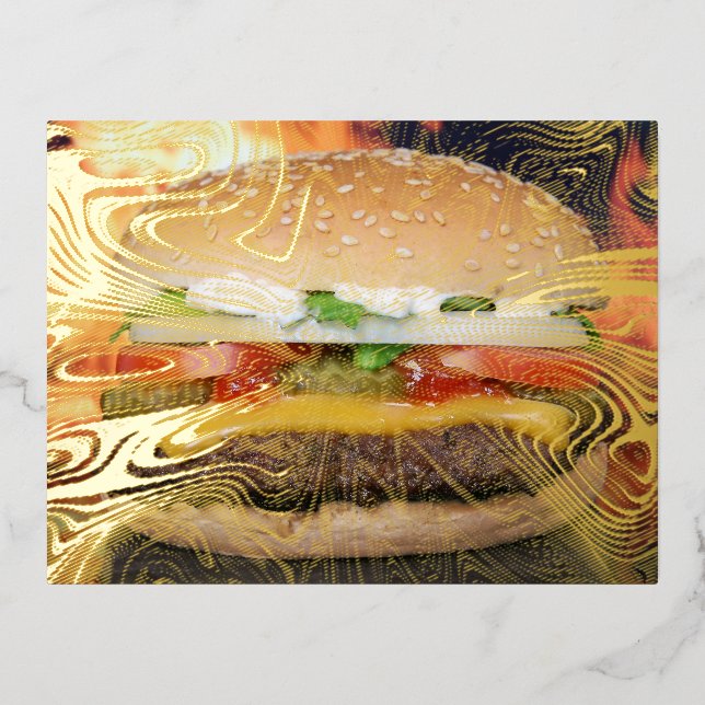 Hamburger Foil Invitation Postcard (Front)