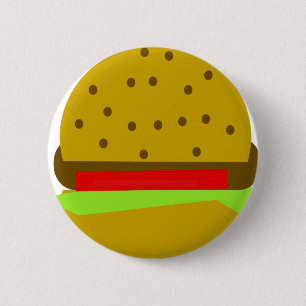 Hamburger food fast food burger 2 inch round button